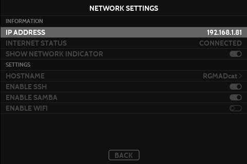 AmberELEC Network Settings